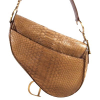 Christian Dior Saddle Bag Leer in Bruin