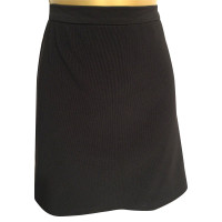 Dkny Black Finely Ribbed Mini Skirt 