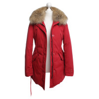 Blauer Usa Winterjacke mit Pelz