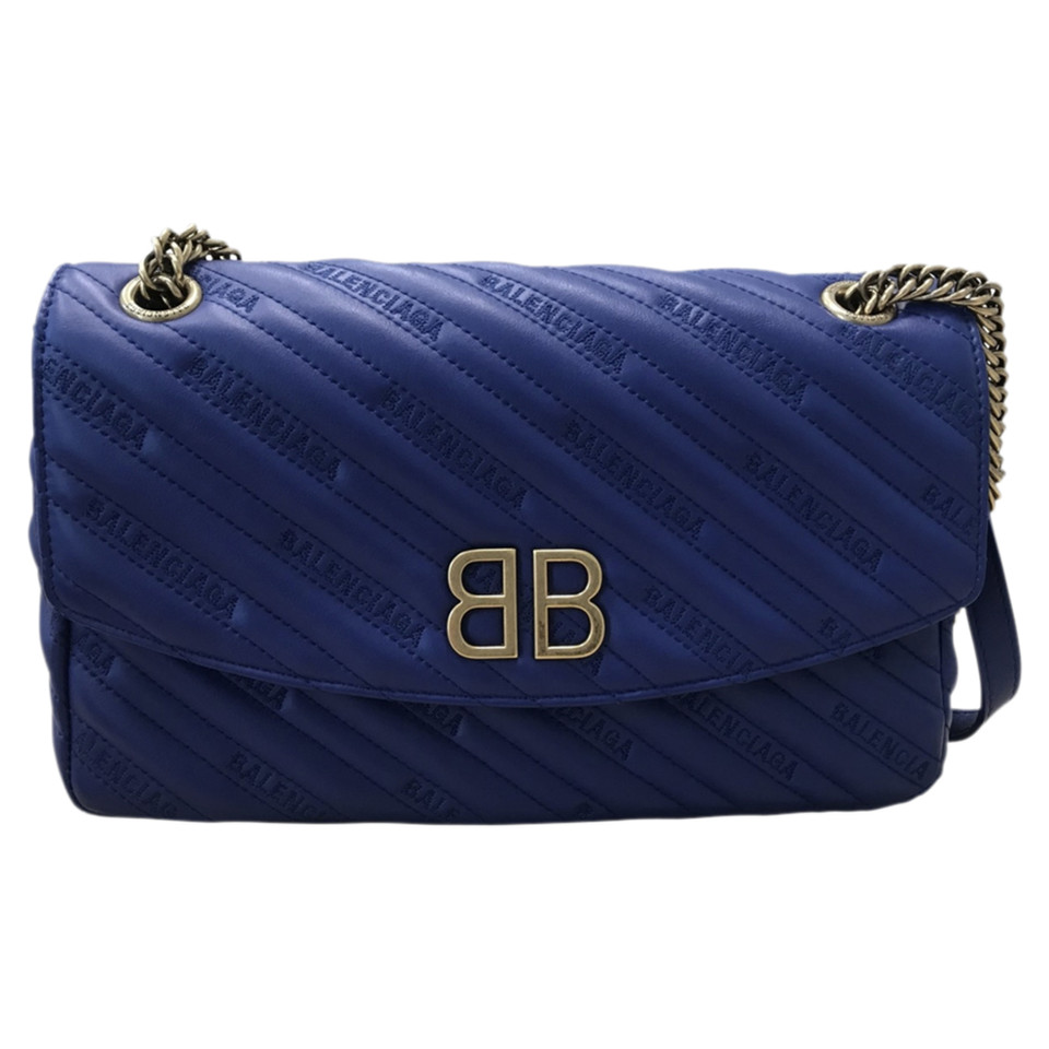 Balenciaga BB Bag aus Leder in Blau