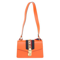 Gucci Sylvie Bag aus Leder in Orange