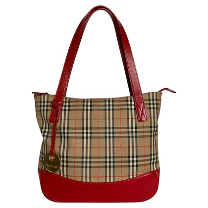 Burberry Handbag Canvas in Red