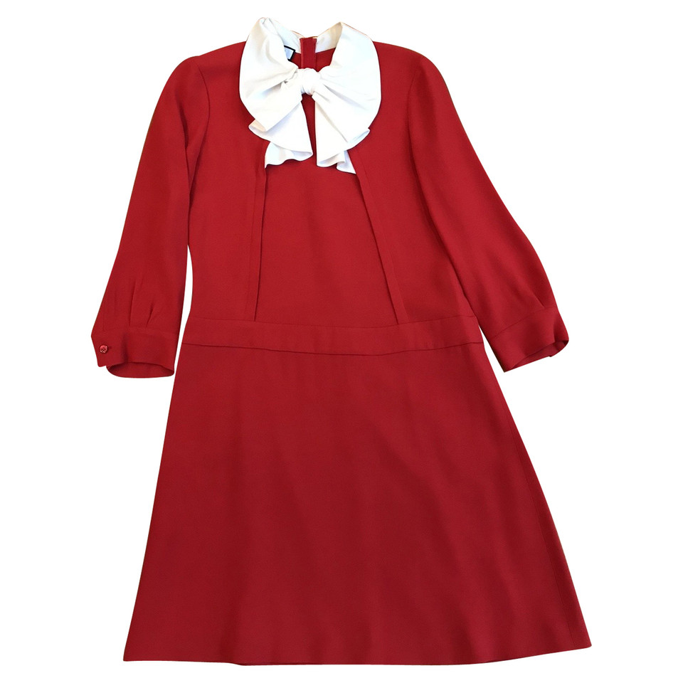 Moschino Rotes Kleid mit weißem Kragen 