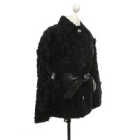 Antik Batik Jacke/Mantel aus Wolle in Schwarz