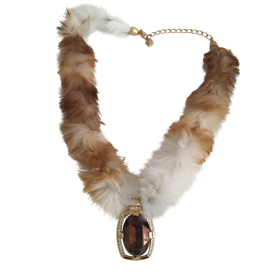 Swarovski Collier de fourrure avec pendentif