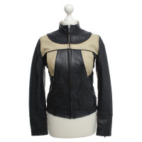 Calvin Klein Two-tone leather jacket