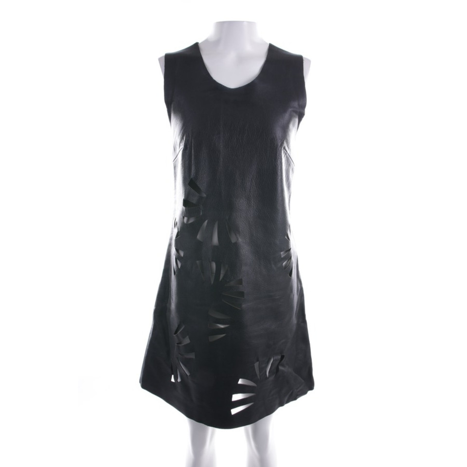 Kaviar Gauche Kleid aus Leder in Schwarz