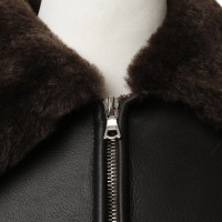 Jil Sander Leather coat with a fur lining