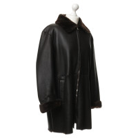 Jil Sander Leather coat with a fur lining