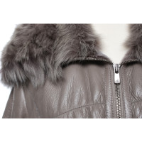 Vent Couvert Jacke/Mantel aus Leder in Grau