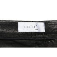 Hironae Paris Hose aus Leder in Schwarz
