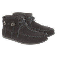 Saint Laurent Scarpe stringate in Pelle scamosciata in Nero