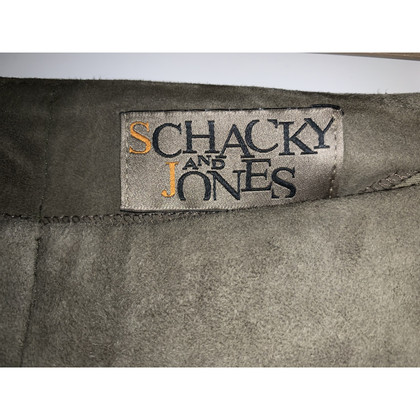 Schacky & Jones Paire de Pantalon en Cuir en Olive