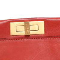 Fendi Peekaboo Bag Large aus Leder in Rot