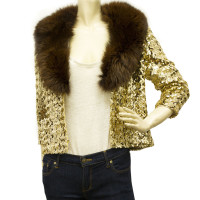 Moschino Sequin jacket with fur collar