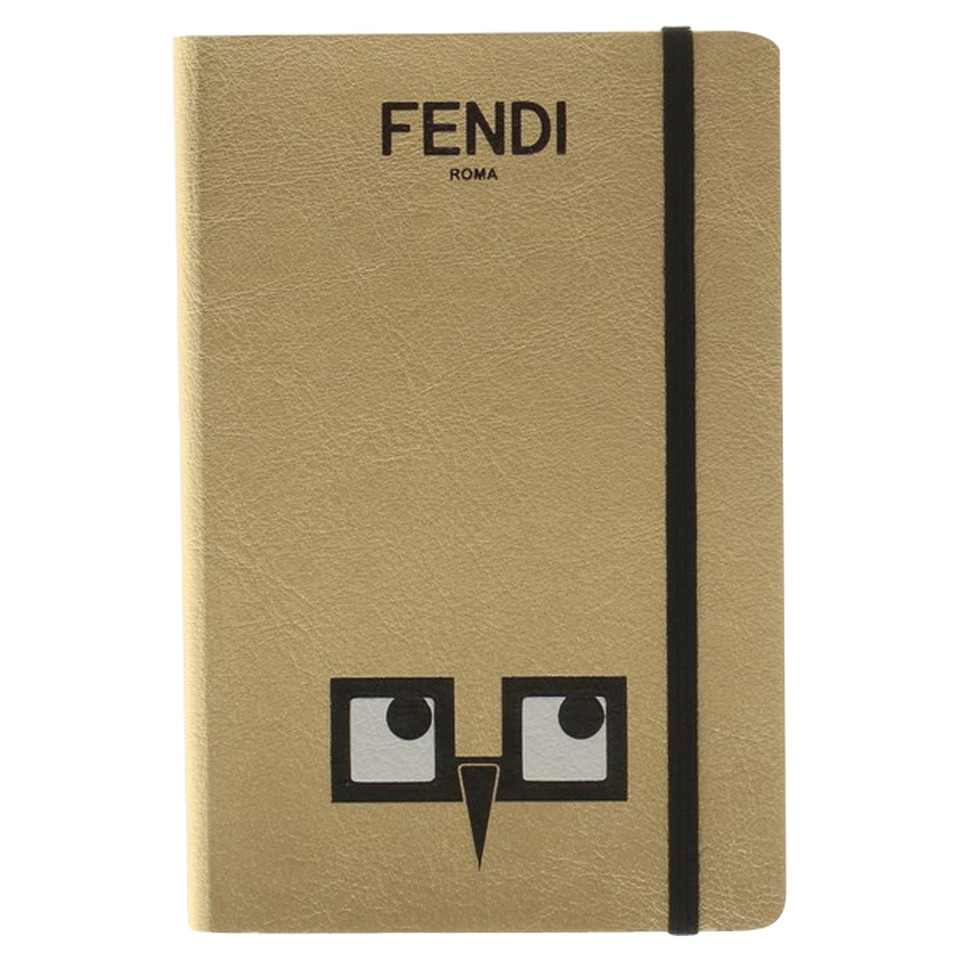 Fendi bloc-notes de couleur or