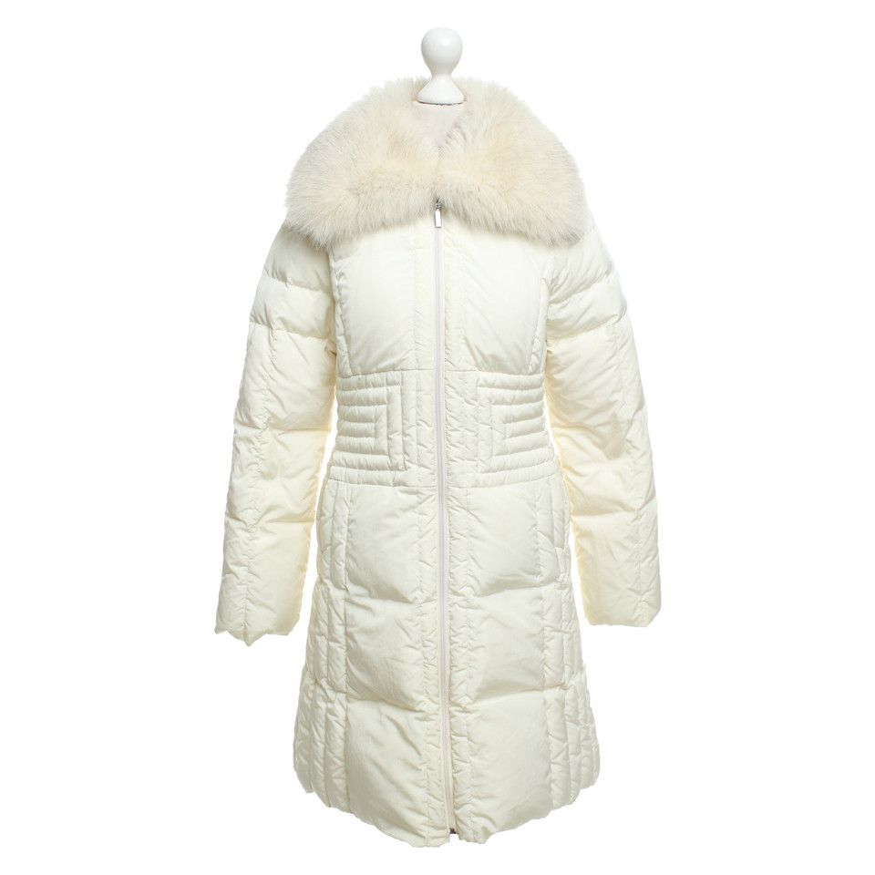 Moncler Quilted coat with fox fur trim