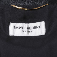 Saint Laurent Lederblazer in Schwarz