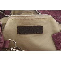 Navyboot Handtasche aus Leder in Violett