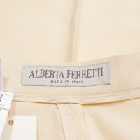 Alberta Ferretti Paire de Pantalon en Soie en Beige