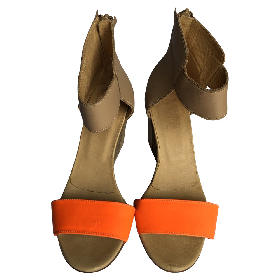 Mm6 By Maison Margiela Sandali in Pelle in Arancio