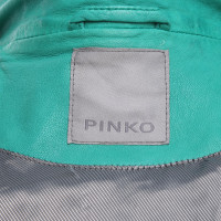 Pinko Jacke/Mantel aus Leder in Türkis