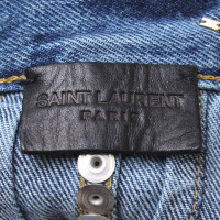 Saint Laurent gonna jeans con borchie