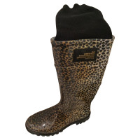 Dolce & Gabbana Rubber boots with knit trim 