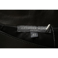 Alexander McQueen Rok Leer in Zwart