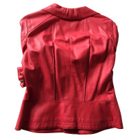 Marella Marella - veste en cuir rouge 