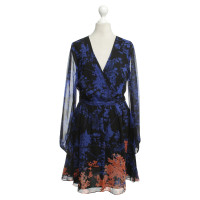 Diane Von Furstenberg zijden jurk in blauw/zwart