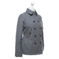 Blauer Usa Jacke/Mantel aus Wolle in Grau