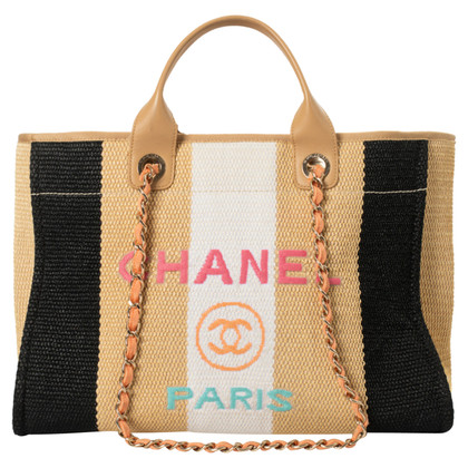 Chanel Handtas Canvas in Beige