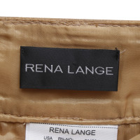 Rena Lange pantaloni color cammello in pelle scamosciata