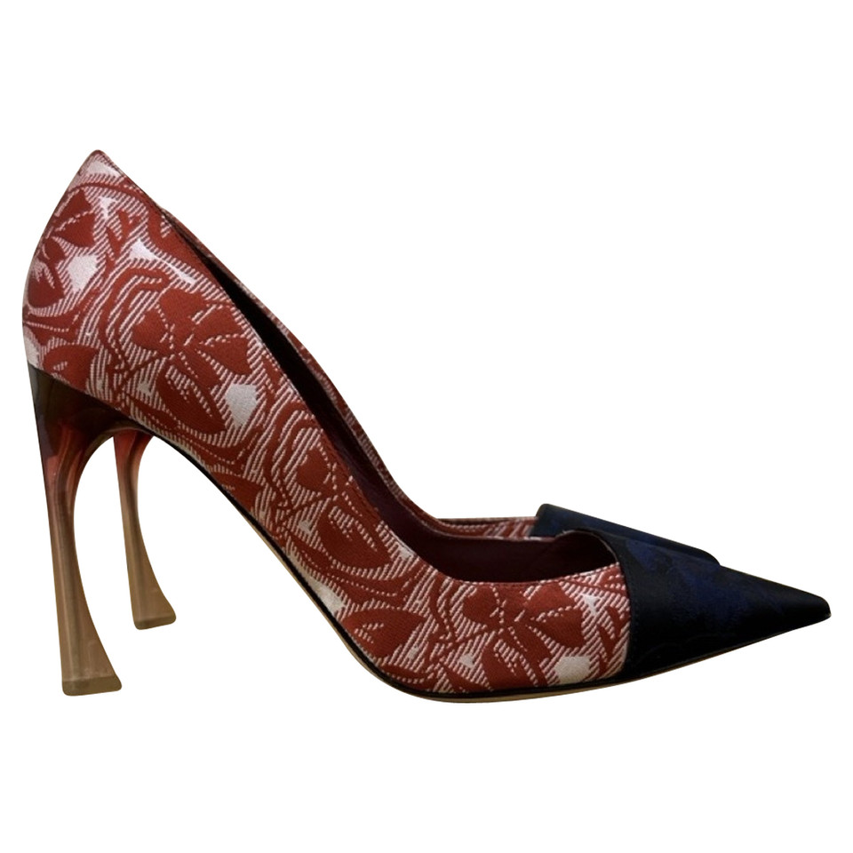 Christian Dior Pumps/Peeptoes aus Canvas in Rot