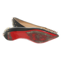 Christian Louboutin Slipper/Ballerinas aus Leder in Schwarz