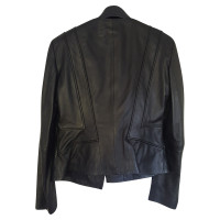 Hugo Boss Leren jas in zwart