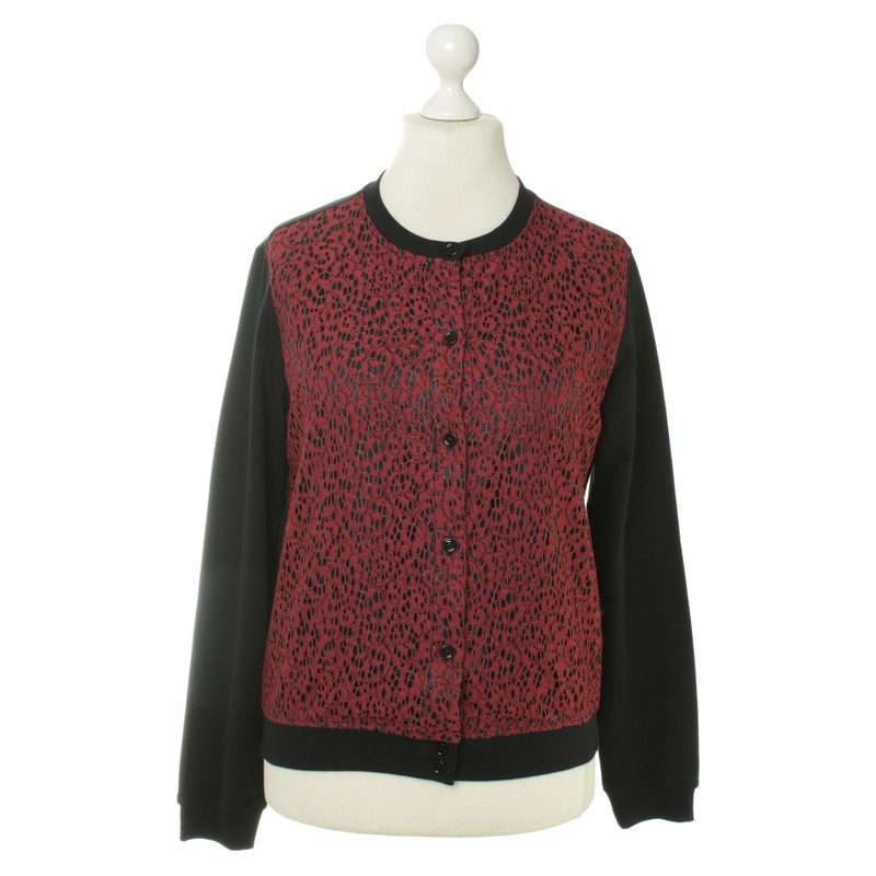 Carven Sweatshirt jacket with lace trim