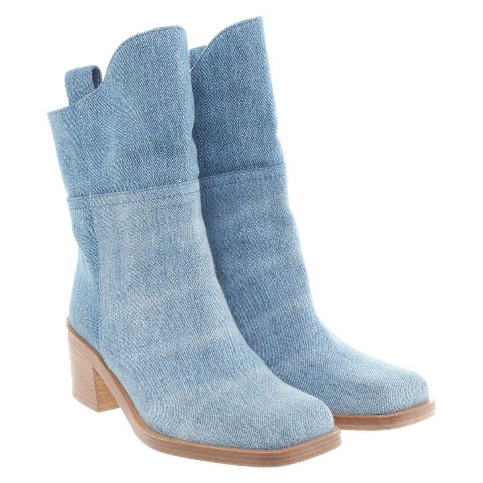 Chanel Ankle boots Jeans fabric in Blue