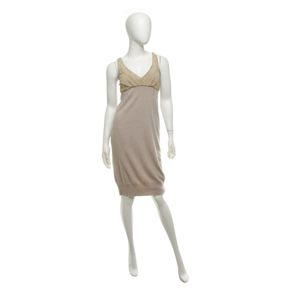 Brunello Cucinelli Knit dress with leather trim