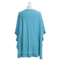 Laurèl poncho tricoté en turquoise