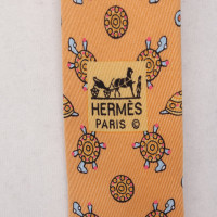 Hermès Krawatte gelb Schildkröte