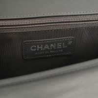 Chanel Boy Bag Leer in Grijs