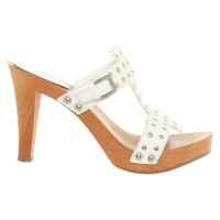 Sergio Rossi Pumps/Peeptoes en Cuir en Blanc