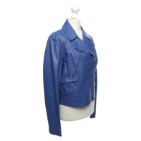 Armani Jacke/Mantel aus Leder in Blau