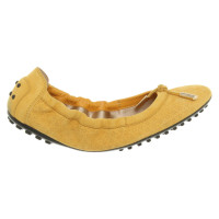 Tod's Slippers/Ballerinas Suede in Yellow