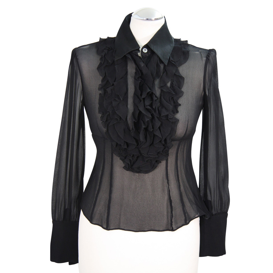 Karen Millen Zijden blouse in zwart