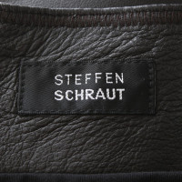 Steffen Schraut Leather skirt in brown