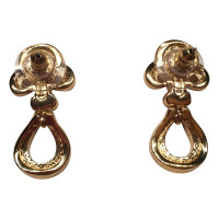 Christian Dior Small clip earrings with rhinestone