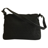 Fendi Baguette Bag Micro aus Baumwolle in Schwarz
